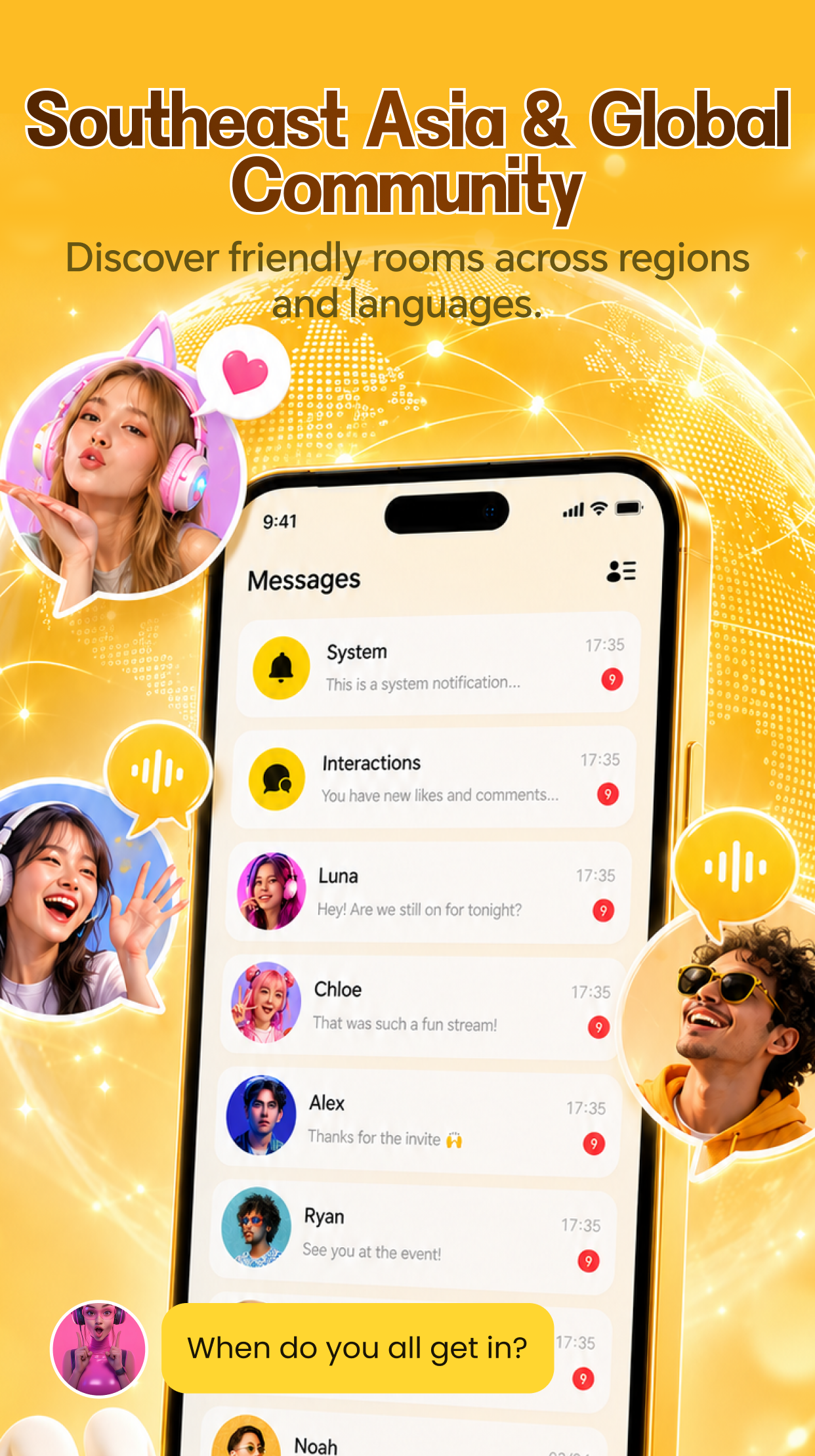 Global community messages